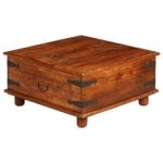 Coffee Table Solid Acacia Wood Sheesham Finish 80x80x40 cm 1