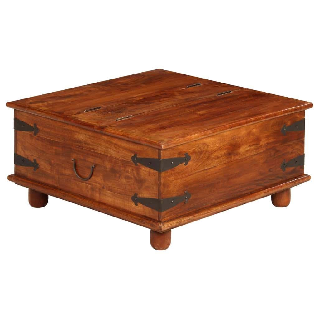 Coffee Table Solid Acacia Wood Sheesham Finish 80x80x40 cm
