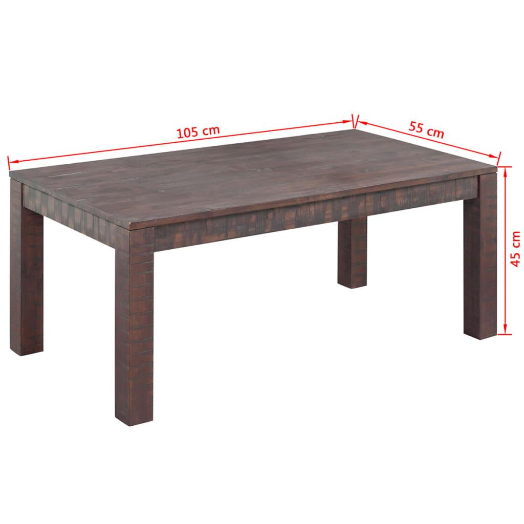 Coffee Table Solid Acacia Wood Smoke Look 105x55x45 cm