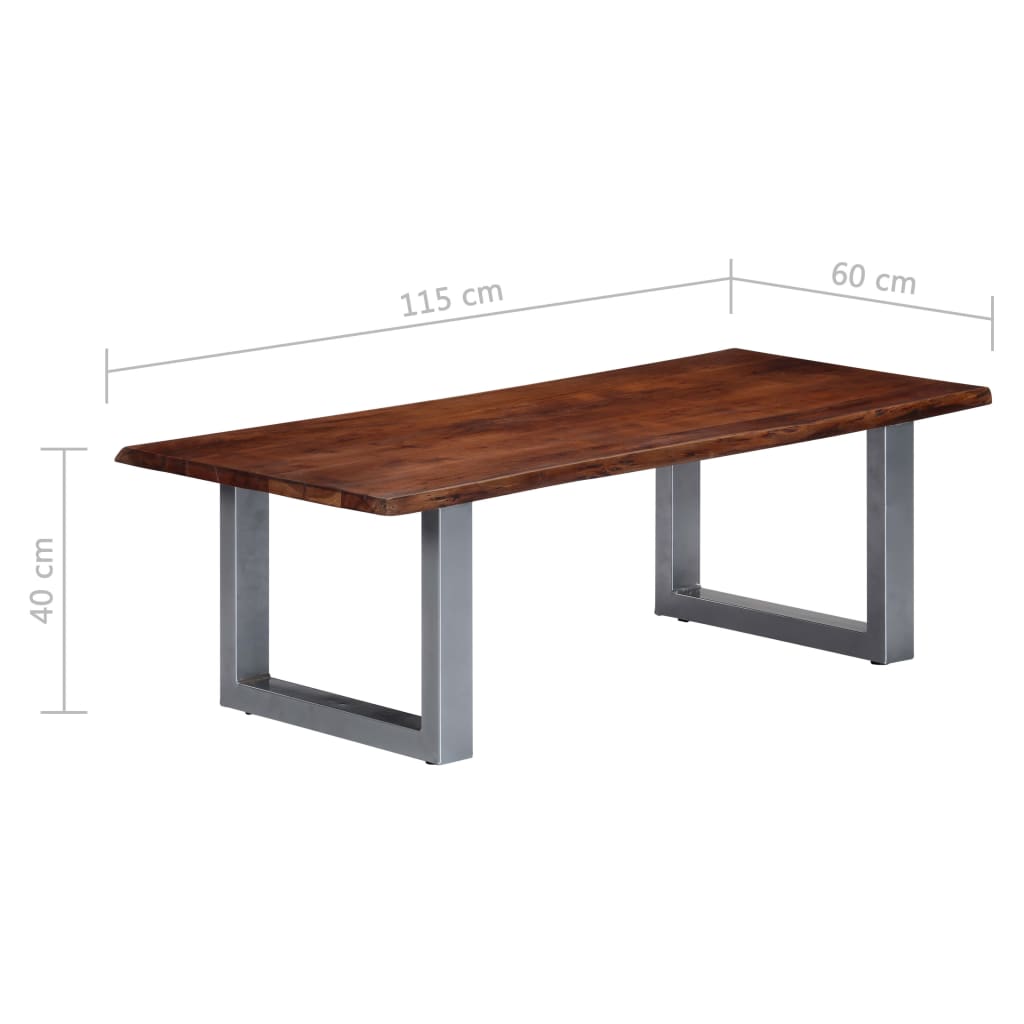 Coffee Table with Live Edges 115x60x40 cm Solid Acacia Wood