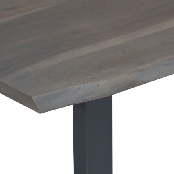 Coffee Table With Live Edges Grey 115X60X40Cm Solid Acacia Wood