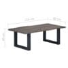 Coffee Table with Live Edges Grey 115x60x40cm Solid Acacia Wood
