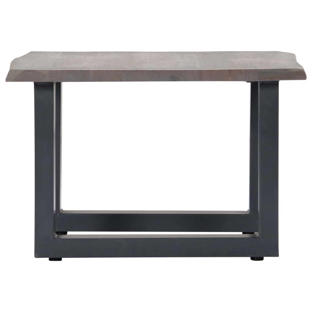 Coffee Table with Live Edges Grey 60x60x40 cm Solid Acacia Wood