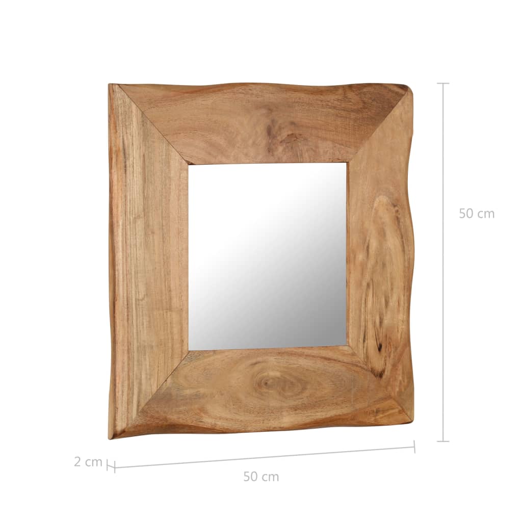 Cosmetic Mirror 50x50 cm Solid Acacia Wood