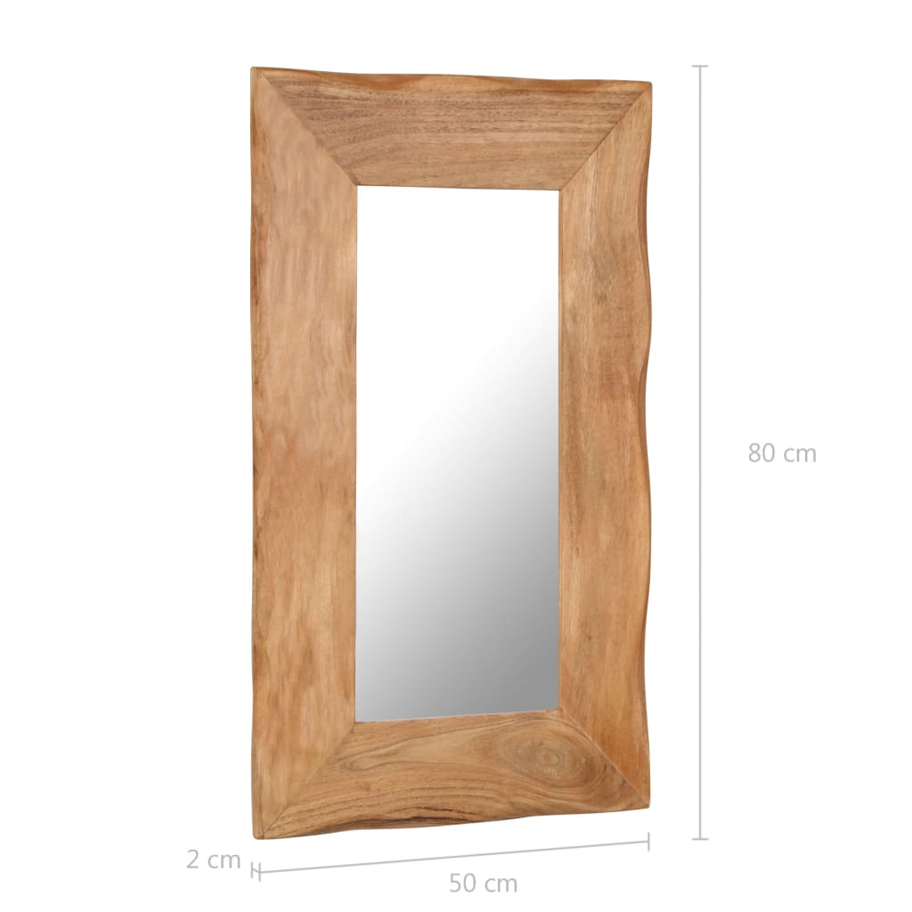 Cosmetic Mirror 50x80 cm Solid Acacia Wood