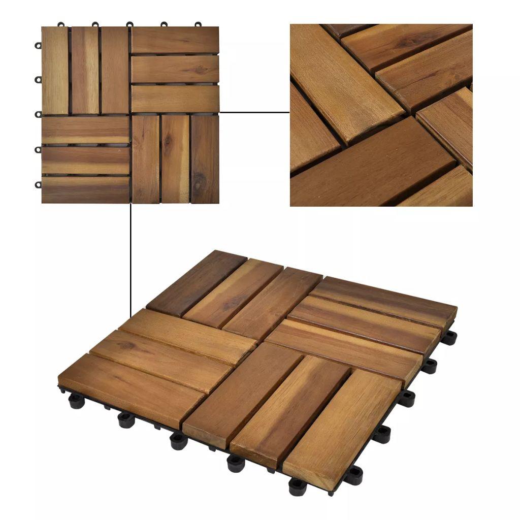 Decking Tiles 30 x 30 cm Acacia Set of 30