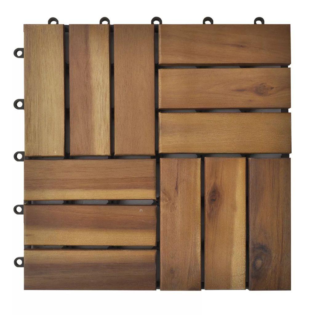 Decking Tiles 30 x 30 cm Acacia Set of 30