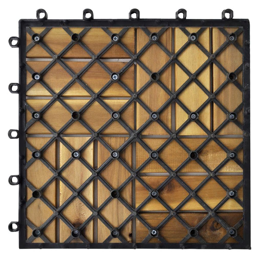 Decking Tiles 30 x 30 cm Acacia Set of 30
