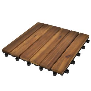 Decking Tiles Vertical Pattern 30 x 30 cm Acacia Set of 30 Solid Wood