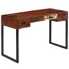 Desk Solid Sheesham Wood and Real Leather 117x50x76 cm