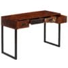 Desk Solid Sheesham Wood and Real Leather 117x50x76 cm