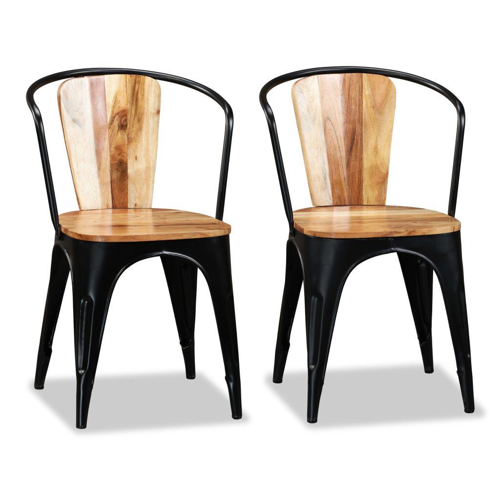Dining Chairs 2 pcs Solid Acacia Wood