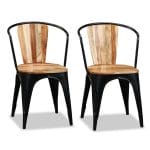 Dining Chairs 2 pcs Solid Acacia Wood 5