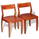 Dining Chairs 2 pcs Solid Acacia Wood Sheesham 3