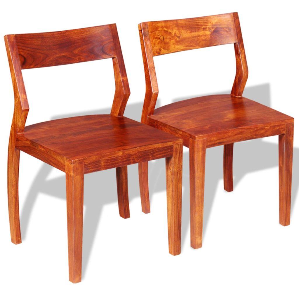 Dining Chairs 2 pcs Solid Acacia Wood Sheesham