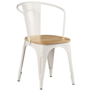 Dining Chairs 4 pcs White Solid Mango Wood
