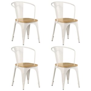 Dining Chairs 4 pcs White Solid Mango Wood