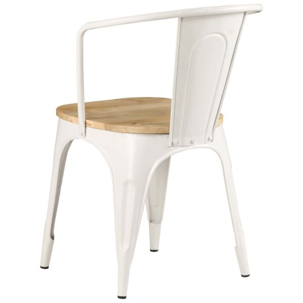 Dining Chairs 4 Pcs White Solid Mango Wood