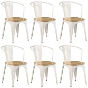 Dining Chairs 6 pcs White Solid Mango Wood