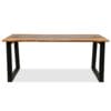 Dining Table Solid Acacia Wood and Glass 180x90x75 cm