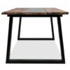 Dining Table Solid Acacia Wood and Glass 180x90x75 cm