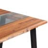 Dining Table Solid Acacia Wood and Glass 180x90x75 cm