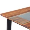Dining Table Solid Acacia Wood and Glass 180x90x75 cm