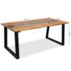 Dining Table Solid Acacia Wood and Glass 180x90x75 cm