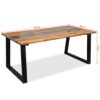 Dining Table Solid Acacia Wood and Glass 180x90x75 cm