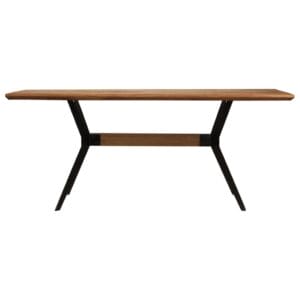 Dining Table Solid Acacia Wood and Steel 180x90x76 cm