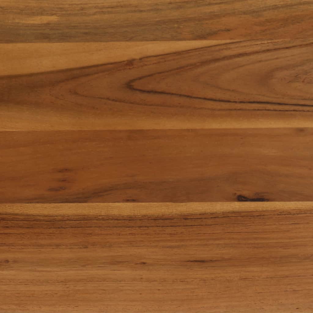 Dining Table Solid Acacia Wood and Steel 75x75x76 cm