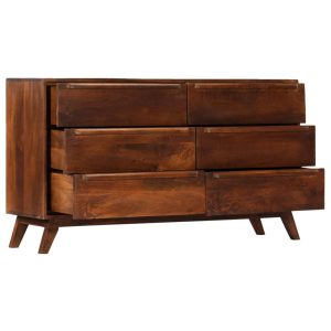 Drawer Cabinet Brown 140X40X80 Cm Solid Mango Wood