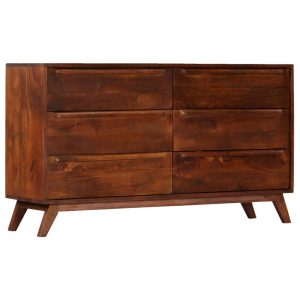 Drawer Cabinet Brown 140x40x80 cm Solid Mango Wood