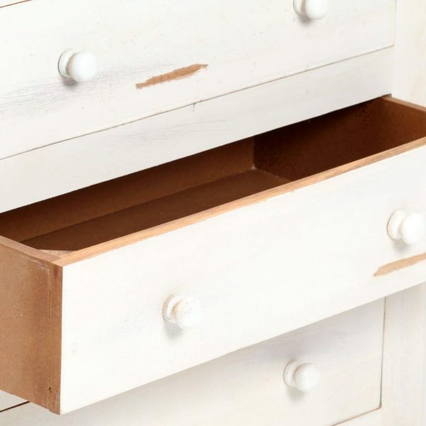Drawer Cabinet White 58x30x75 cm Solid Acacia Wood