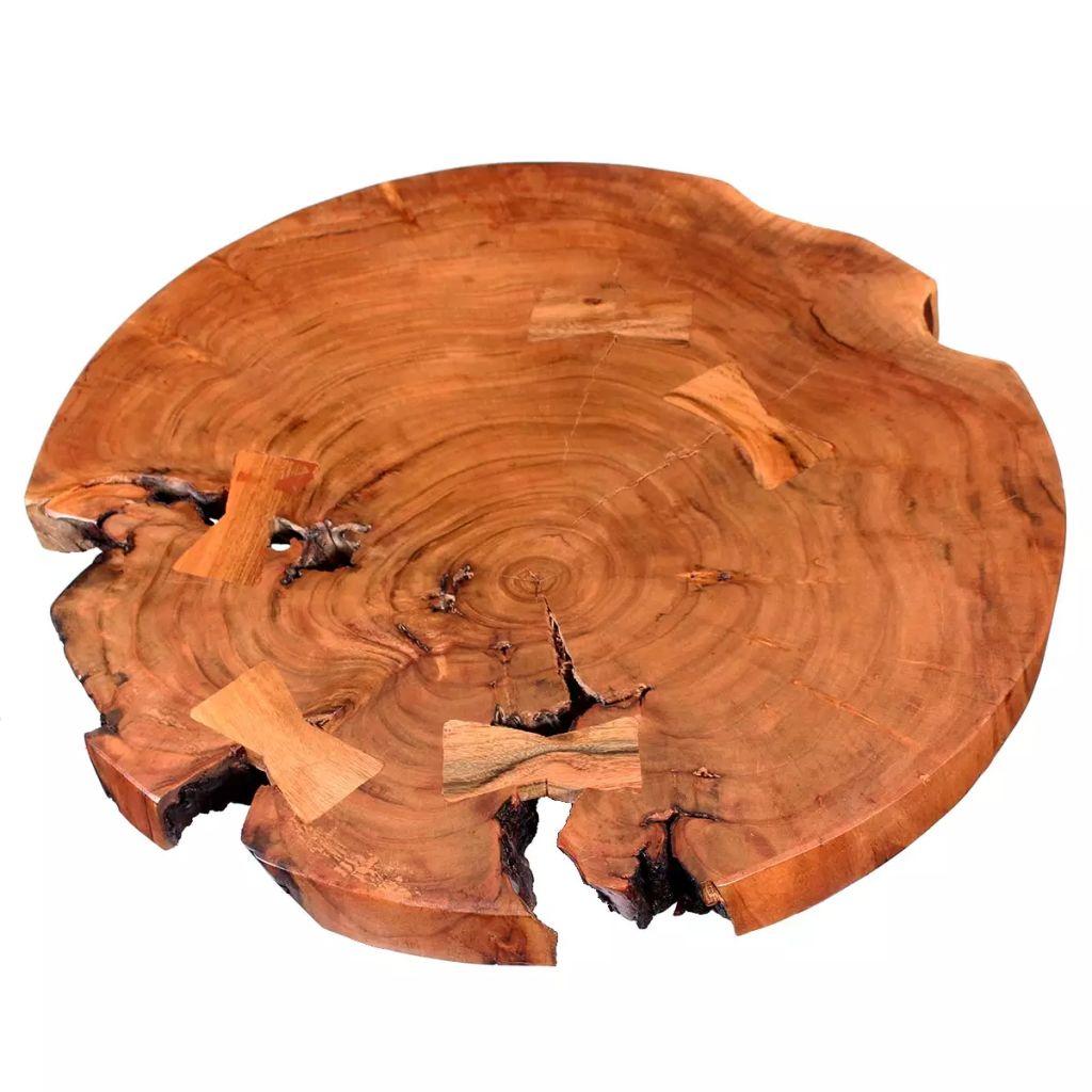 Log Bar Table Solid Acacia Wood (55-60)x110 cm