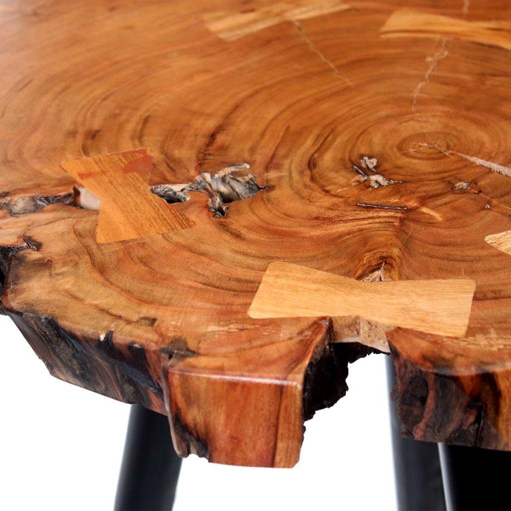Log Bar Table Solid Acacia Wood (55-60)x110 cm