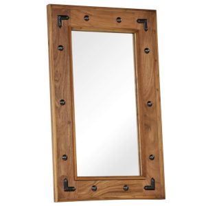 Mirror Solid Acacia Wood 50x80 cm