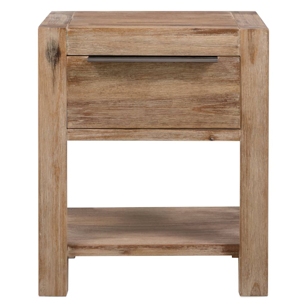 Nightstand with Drawer 40x30x48 cm Solid Acacia Wood