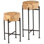 Side Table Set 2 Pieces Solid Acacia Wood 1