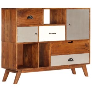 Acacia Wood Multi-Compartment Sideboard 115cm.