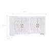 Sideboard Handmade White 140x30x70 cm Solid Acacia Wood
