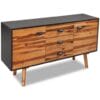 Acacia Sideboard Black and Brown 115cm