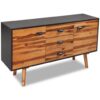 Acacia Sideboard Black and Brown 115cm