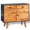 Solid Acacia Wood Sideboard 90cm