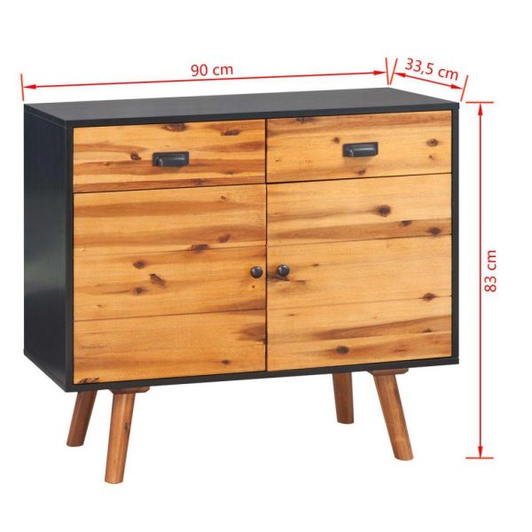 Sideboard Solid Acacia Wood 90X33.5X83 Cm