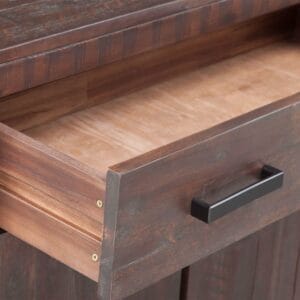 Sideboard Solid Acacia Wood Smoke Look 90x40x77 cm