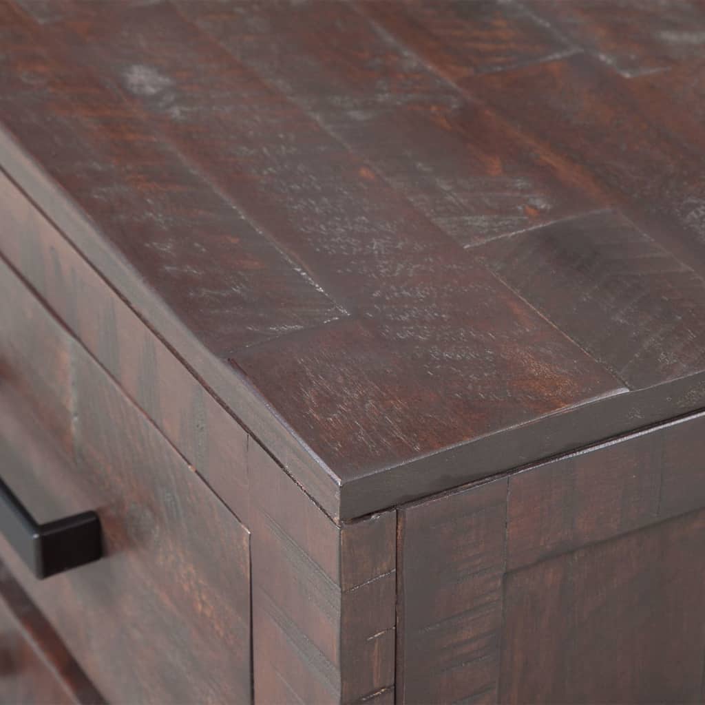 Sideboard Solid Acacia Wood Smoke Look 90x40x77 cm