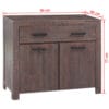 Sideboard Solid Acacia Wood Smoke Look 90x40x77 cm