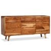 Sideboard Solid Wood with Carved Doors 160x40x75 cm