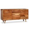 Sideboard Solid Wood with Carved Doors 160x40x75 cm